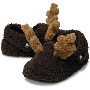 Crocs Cozy Brown Animal Slippers Sz J3